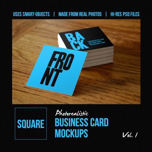 Square Business Card Mockups Vol. 1